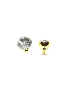 Pomelli con Strass mm 25 Crystal/Gold - 1PZ